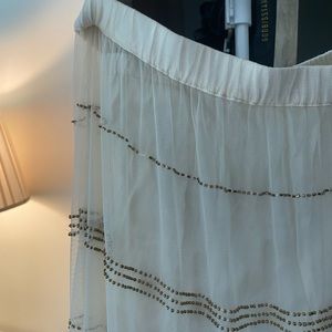 Chan Luu Maxi skirt. Off white with beading detail, XS.